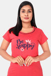 Sweet Moon Knit Cotton Pyjama Set - Red And Navy Blue Combination — thumbnail 5