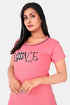 Sweet Moon Knit Cotton Pyjama Set - Baby Pink And Black Combination — thumbnail 5