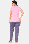 Sweet Moon Knit Cotton Pyjama Set - Pink And Grey Combination — thumbnail 4