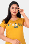 Sweet Moon Knit Cotton Pyjama Set - Yellow And Anvy Blue Combination — thumbnail 5