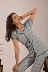 Sweet Moon Knit Cotton Pyjama Set - Grey — thumbnail 5