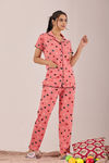 Sweet Moon Knit Cotton Pyjama Set - Peach — thumbnail 4