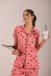 Sweet Moon Knit Cotton Pyjama Set - Peach — thumbnail 5
