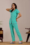 Sweet Moon Knit Cotton Pyjama Set - Aqua  — thumbnail 3