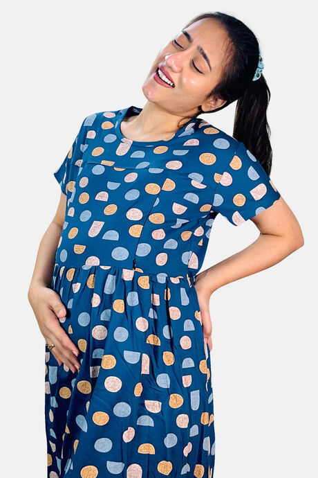 Sweetmoon Maternity Gown - Blue — image 4
