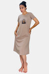 Sweetmoon Long T Shirt Nightdress - Brown — thumbnail 1