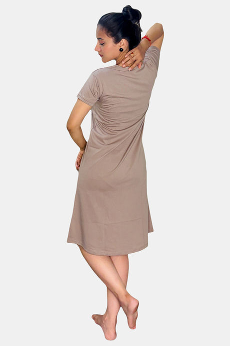 Sweetmoon Long T Shirt Nightdress - Brown — image 2