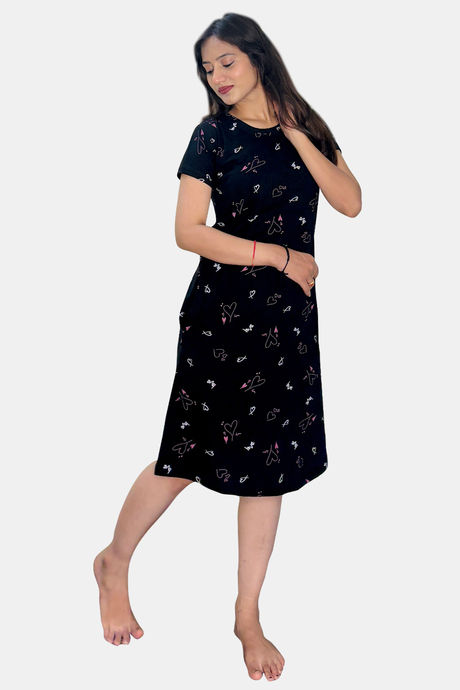 Sweetmoon Long T Shirt Nightdress - Black — image 3