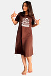 Sweetmoon Long T Shirt Nightdress - Brown — thumbnail 1