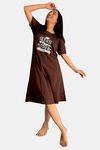 Sweetmoon Long T Shirt Nightdress - Brown — thumbnail 4
