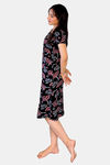 Sweetmoon Long T Shirt Nightdress - Black — thumbnail 4