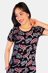 Sweetmoon Long T Shirt Nightdress - Black — thumbnail 5