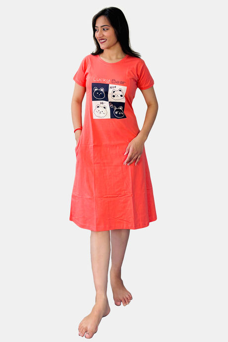 Sweetmoon Long T Shirt Nightdress - Orange — image 3