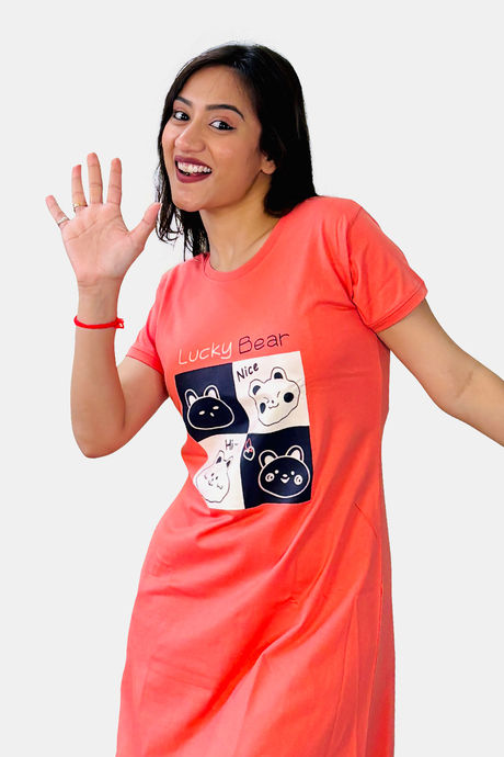 Sweetmoon Long T Shirt Nightdress - Orange — image 4