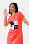 Sweetmoon Long T Shirt Nightdress - Orange — thumbnail 4