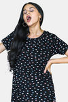 Sweetmoon Long T Shirt Nightdress - Black — thumbnail 5