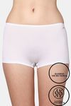 AshleyandAlvis Medium Rise Full Coverage Anti Bacterial Boyshort - Snowy White — thumbnail 1