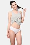 AshleyandAlvis Anti Microbial Medium Rise Full Coverage Hipster Panty (Pack of 2) - White Grey — thumbnail 15