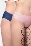 AshleyandAlvis Anti Microbial Medium Rise Full Coverage Hipster Panty (Pack of 2) - Pink Blue — thumbnail 1