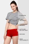 AshleyandAlvis Medium Rise Full Coverage Anti Bacterial Boyshort (Pack of 2) - Snowy White Scarlet Red — thumbnail 5