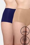 AshleyandAlvis Medium Rise Full Coverage Anti Bacterial Boysleg (Pack of 2) - Cerulean Blue Aveia Nude — thumbnail 1