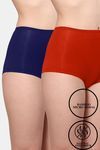AshleyandAlvis Medium Rise Full Coverage Anti Bacterial Boysleg (Pack of 2) - Cerulean Blue Scarlet Red — thumbnail 1