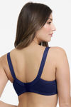Ultimo By Amante  Double Layered Non Wired Full Coverage Super Support Bra - Inky Blue — thumbnail 3
