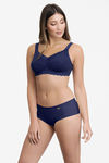 Ultimo By Amante  Double Layered Non Wired Full Coverage Super Support Bra - Inky Blue — thumbnail 5