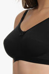 Ultimo By Amante Essential Double Layered Non Wired Full Coverage Super Support Bra - Black — thumbnail 4