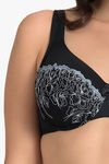 Ultimo by Amante Double Layered Wired Full Coverage Lace Bra - Black — thumbnail 4