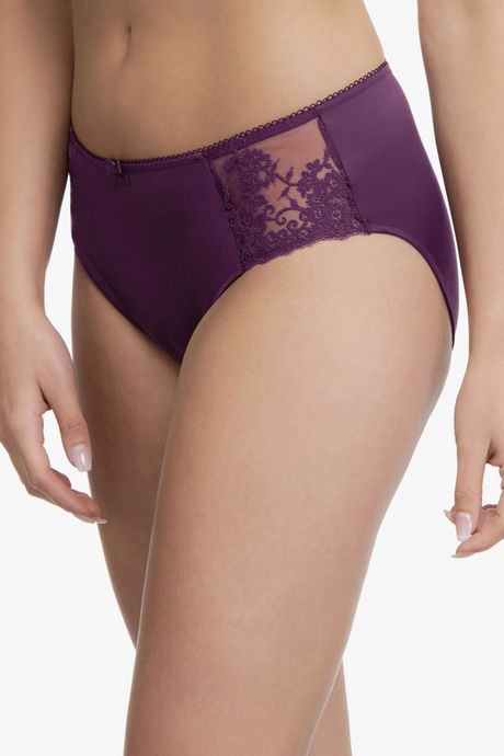 Ultimo By Amante Vintage Floral Low Rise Hipster Panty - Purple — image 2
