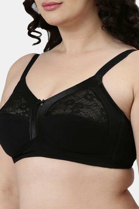 Enamor Double Layered Non Wired Full Coverage Super Support Bra - Black — image 5