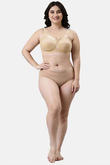 Enamor Double Layered Non Wired Full Coverage Super Support Bra - Skin — image 4
