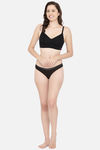 Enamor Lightly Lined Non Wired Full Coverage T-Shirt Bra - Black — thumbnail 4