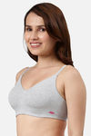 Enamor Lightly Lined Non Wired Full Coverage T-Shirt Bra - Greymelange — thumbnail 2