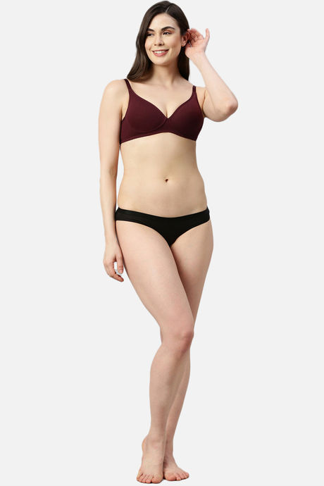 Enamor Padded Non Wired Medium Coverage T-Shirt Bra - Grapewine — image 4