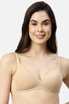 Enamor Padded Non Wired Medium Coverage T-Shirt Bra - Skin — thumbnail 1