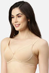 Enamor Padded Non Wired Medium Coverage T-Shirt Bra - Skin — thumbnail 2