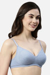 Enamor Double Layered Non Wired 3/4Th Coverage T-Shirt Bra - Chambray Melange — thumbnail 2