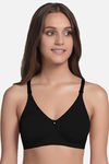 Enamor Double Layered Non Wired 3/4Th Coverage T-Shirt Bra - Black — thumbnail 1
