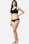 Enamor Padded Non Wired Full Coverage Minimiser Bra - Black — thumbnail 4