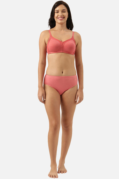 Enamor Double Layered Non Wired Full Coverage T-Shirt Bra - Tomato Melange — image 4