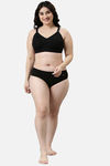 Enamor Lightly Lined Non-Wired Full Coverage Super Support Bra - Black — thumbnail 4
