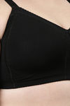 Enamor Lightly Lined Non-Wired Full Coverage Super Support Bra - Black — thumbnail 6