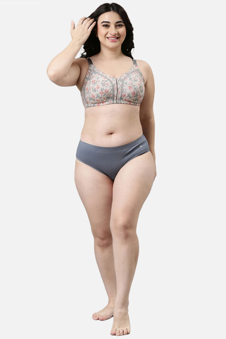 Enamor Lightly Lined Non Wired Full Coverage Super Support Bra - Midnight Peony Print — image 4