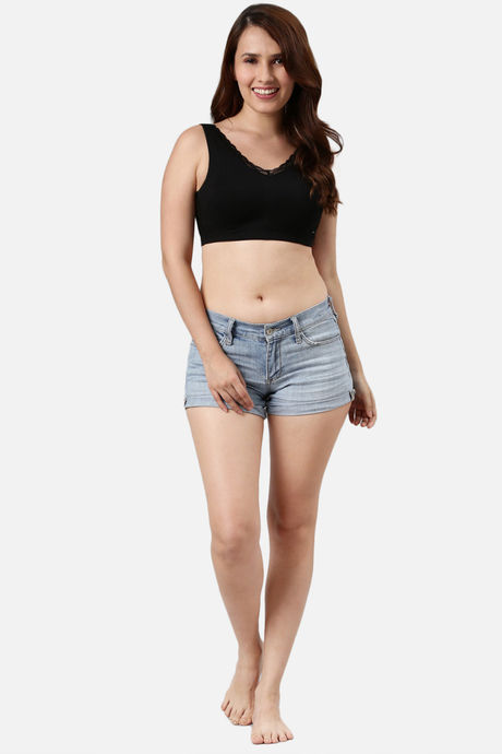 Enamor Padded Non Wired Full Coverage Bralette - Black — image 4