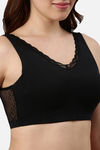 Enamor Padded Non Wired Full Coverage Bralette - Black — thumbnail 6