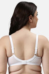 Enamor Double Layered Non-Wired High Coverage Super Support Bra - White — thumbnail 3