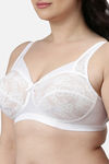 Enamor Double Layered Non-Wired High Coverage Super Support Bra - White — thumbnail 5