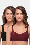 Enamor Double Layered Non-Wired Full Coverage T-Shirt Bra (Pack of 2) - Multicolor — thumbnail 1